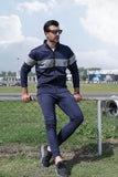 Navy Blue TrackSuit With Grey Chest Panel