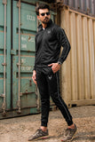Black Tracksuit with Single White Piping