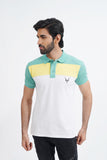 Color Block Cotton Polo Shirt